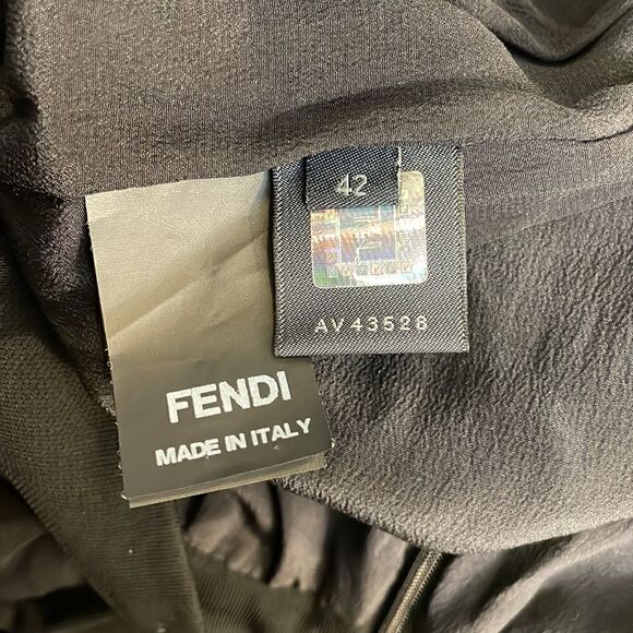 Fendi Black Mini Pleated Zip Closure Lined Bubble Hem Skirt - Picture 7 of 7